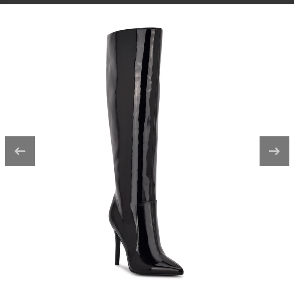 Black patent leather boots